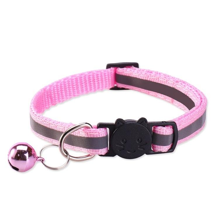 Cat Collar with Bell Cats Necklace Kitten Collar Breakaway  Collar Anti-strangling Armrests for Cat Necklace Pet Strap MBO02