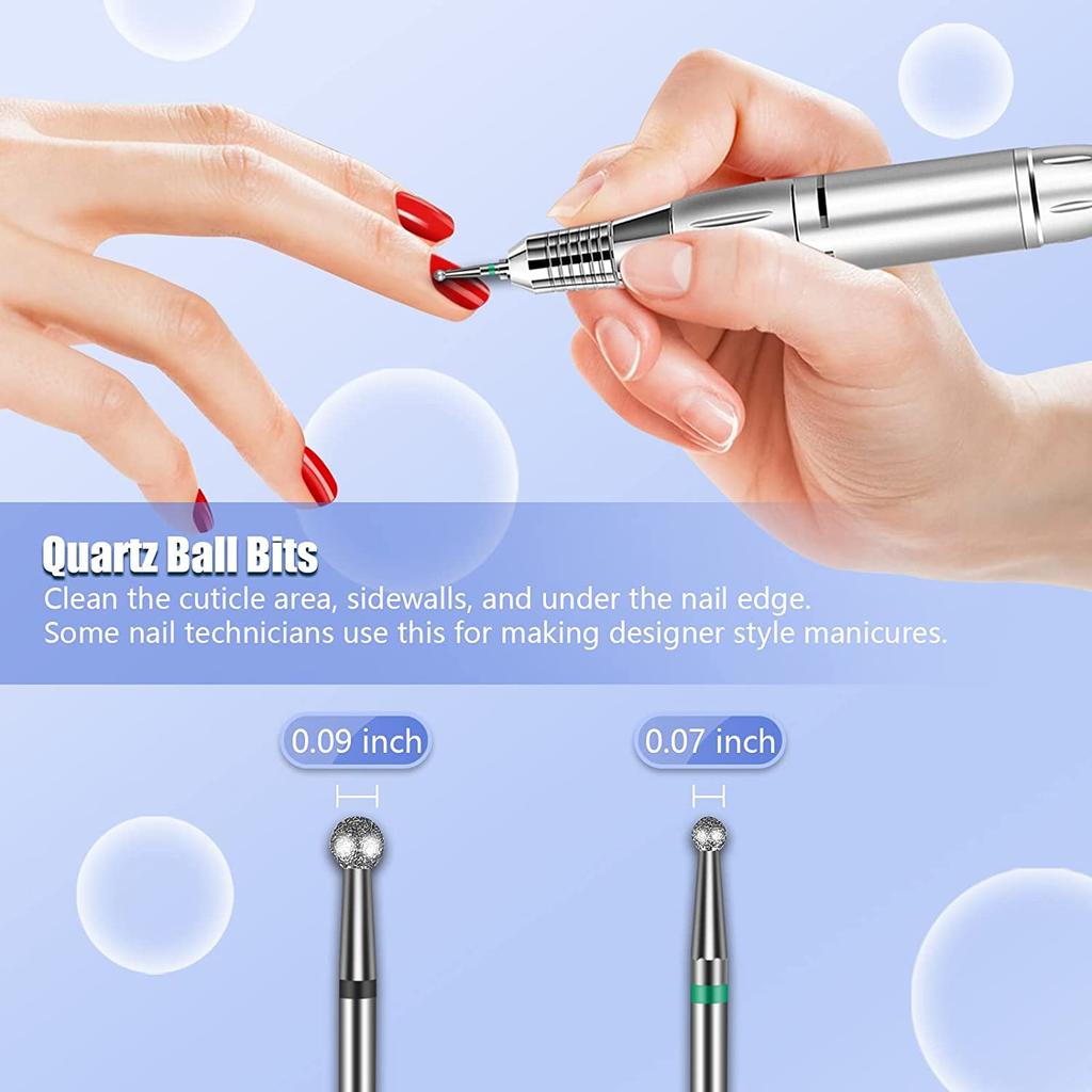 14pcs 3/32'' Nail Diamond Carbide Cuticle Remover Drill Bits for Nails for Acrylic Gel Nails Cuticle Manicure Drill Kit With Box