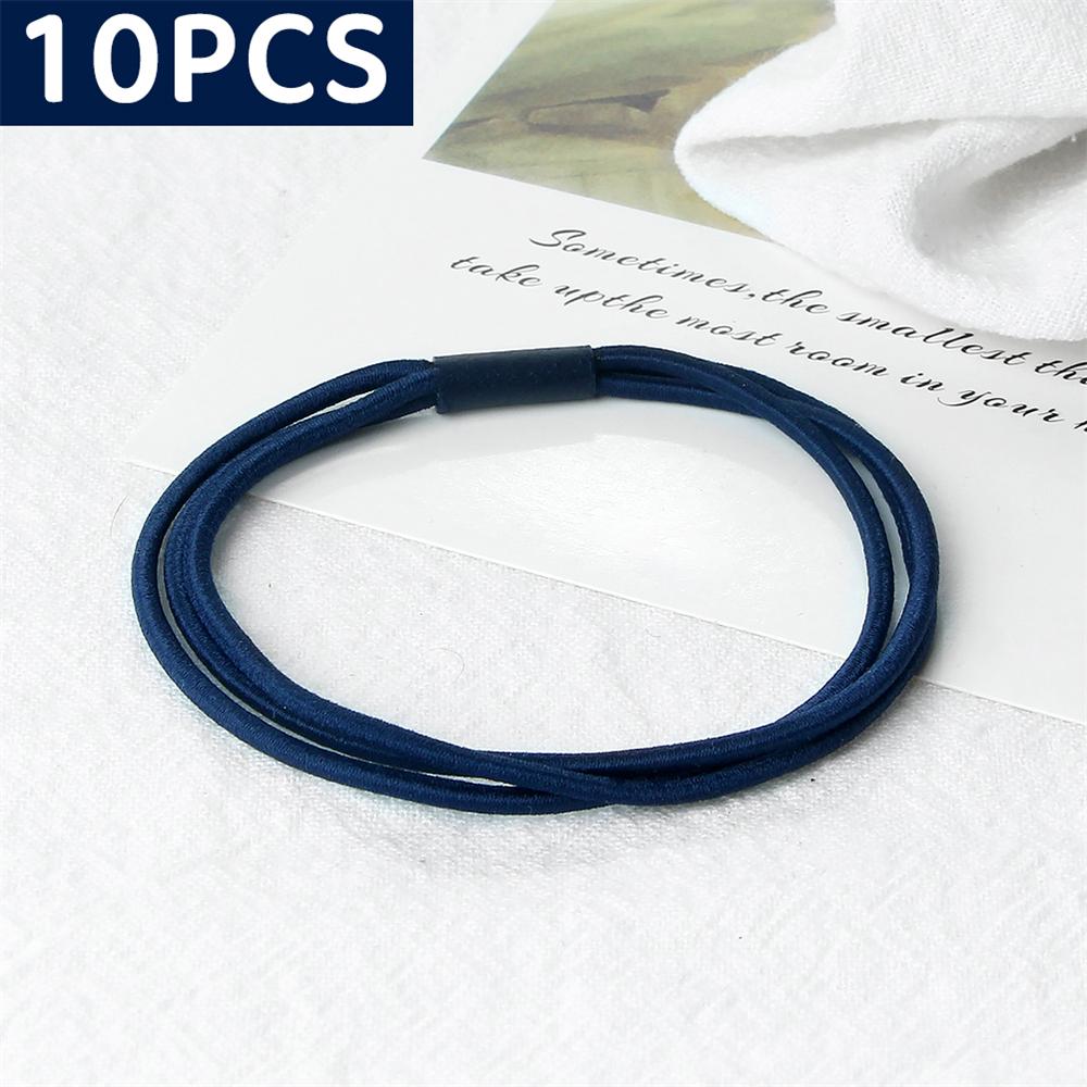 10pcs Simple Multi Loop Hair Bands Women Basic Solid Color Rubber Band Hair Accessories Headband Holder Scrunchies Gift for Girl