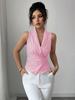 Striped Sleeveless Blouse Summer Tie-Up Waist Defining Vest Shirt  Overseas Women's Clothing