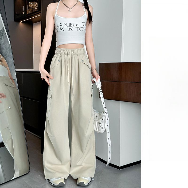 Women's Spring Pants Women's Summer Thin High-waisted Casual Paratrooper Pants Small American Sweatpants