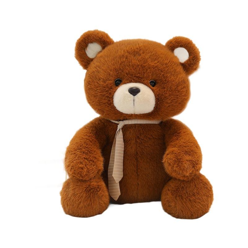 Brown Bear Doll Plush Toy Bow Tie Teddy Bear Doll Grab Machine Doll Sleeping Throw Pillow Birthday Gift Female