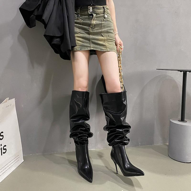 NEW Pointed Toe Women Over The Knee Boots Sexy Thin Heels Stripper Thigh High Booties Shoes Zapatos De Mujer