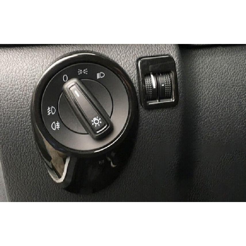 For Volkswagen Tiguan 2010-2016 Bright Black Headlight Switch Control Frame Trim