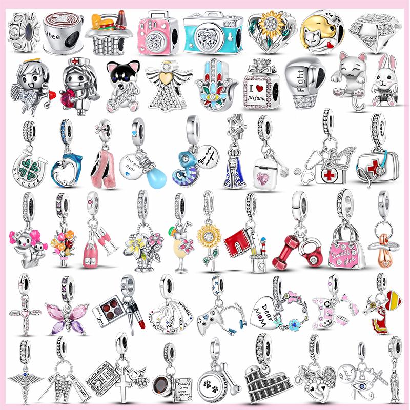 

Новый Стерлингового Серебра 925 Сумочка Подвеска Для Наушников Камера Чайник Подвески Из Бисера Для Оригинальных Браслетов Ювелирных Изделий