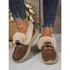 Winter New Metal Buckle Fleece Cotton Shoes Women's 2025 Plus-size Thick-soled Warm Fur Sneakers