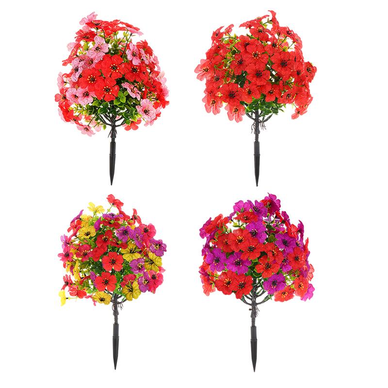 Flores Violetas Artificiales Estaca de Suelo Flor Falsa Para Decoración de Hogar Jardín Patio Porche Patio Boda Fiesta Flor de Plástico Decoración