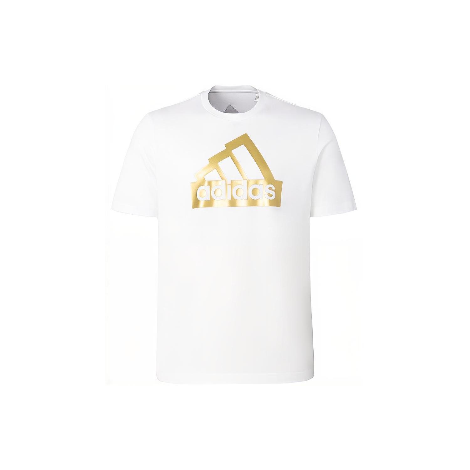 adidas Sportswear Future Icons Metallic T-shirt  White Gold  Men s II3466 XL