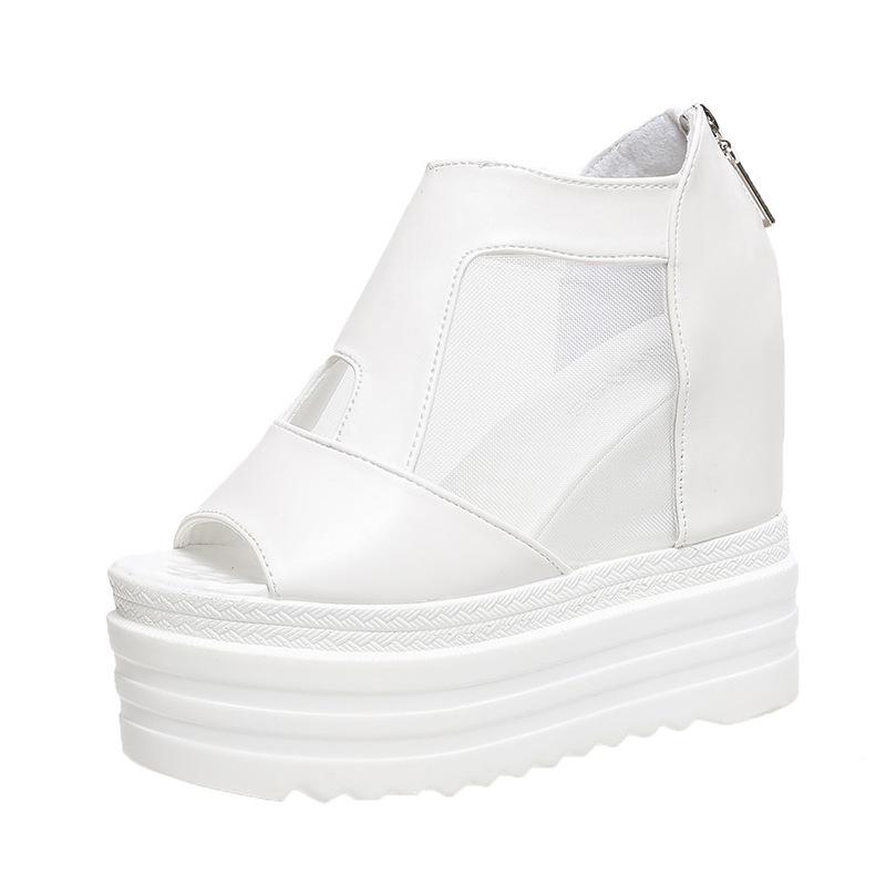 Fashion Comemore New Peep Toe High Heels Gladiator Sandals Women Platform Shoes Summer Fashion Lace Breathable Wedges Sandal Single Shoe
