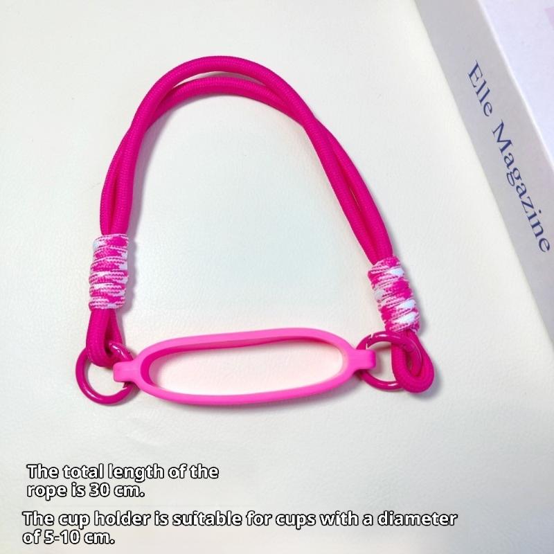 Candy Color Silicone Water Bottle Handle Strap Water Bottle Lanyard Hanging Rope Detachable Strap Bottles Cup Accessories