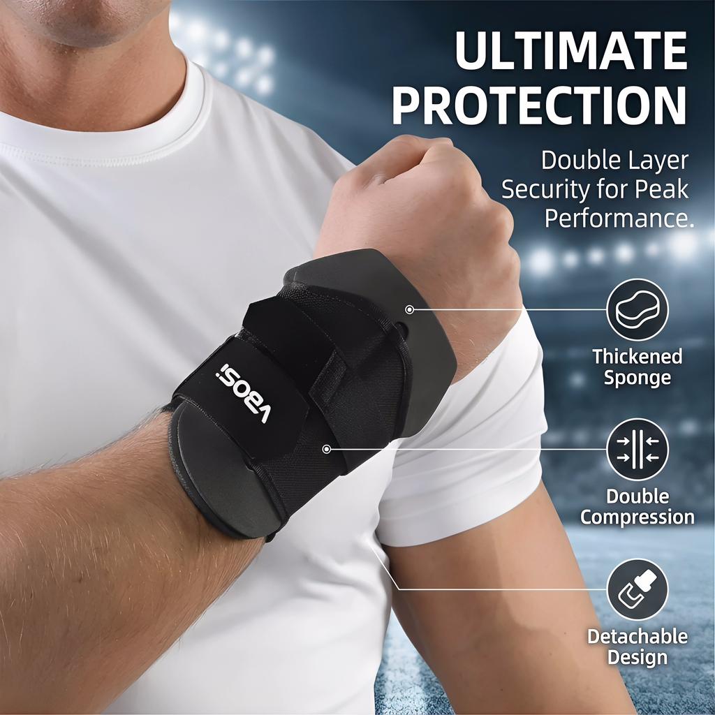 Muñequera Deportiva Profesional, Soporte de Muñeca Ajustable, Protector de Muñeca Transpirable de Doble Capa para Hombres Mujeres, Rugby, Fútbol, Gimnasio