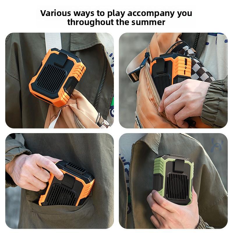 Waist Mount Clip on Fan USB Rechargeable Hand Free High Speed Portable Mini Cooling Fan for Outdoor Working Camping Travel Sport