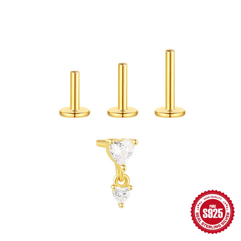 Cercei Piercing Cartilaj Spirală Lotus Diamant Argint Sterling S925 Purtare Zilnică Stâlp Multi-Mărime 5/6/8 Mm