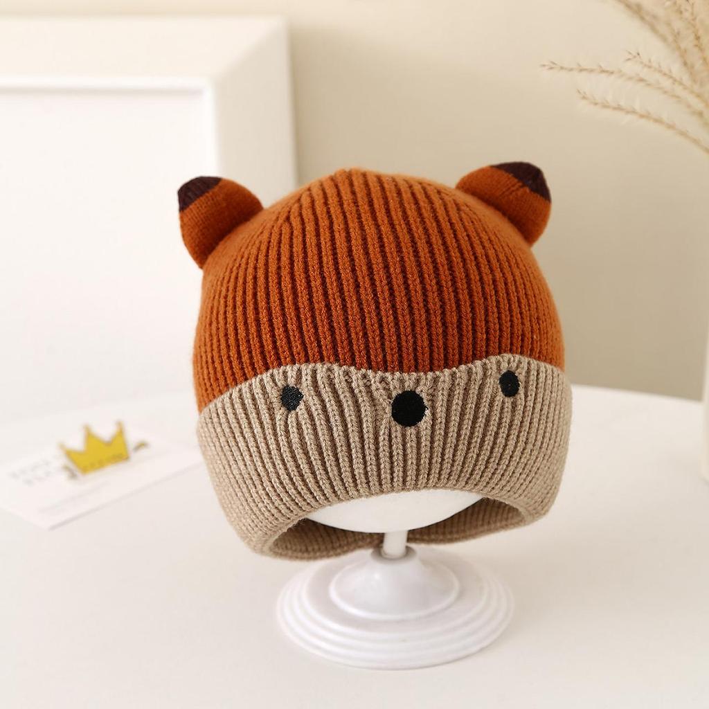 Cute Cartoon Baby Knitted Beanie Warm Woolen Winter Infant Boy Girl Hat Toddler Kids Ear Protection Crochet Cap