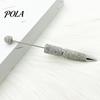 Exquisite Diamond Stationery Pen Beadable Pens, Bling Rhinestone Beaded DIY Bead Pen, Crystal Shaft Gel Black Ink Ballpoint Pens for Decorations