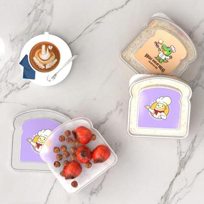 Přenosný obědový box ve tvaru toastu s víkem, krabička na sendviče z toastového chleba, do kuchyně, na venkovní piknik, velkokapacitní bento box