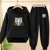 Children's 3-12Yrs Tiger print Pullover Hoodie Boys Girls Toddler Sweatshirt+Trousers Casual Fashion Charming Sports Jogging Set