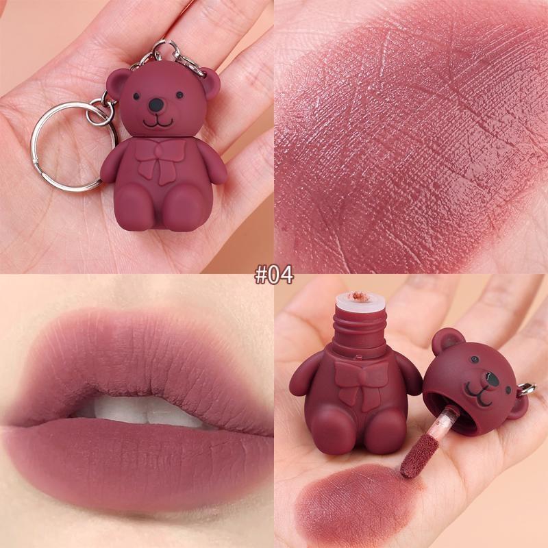 

Водонепроникний блиск для губ Matte Lipglaze Cute Bear Lipglosses Шовковисто гладка рідка помада для макіяжу 4