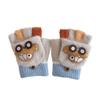1 Pair Kids Half Finger Gloves Winter Warm Boys Thermal Mittens with Cool Car Pattern Toddler Baby Anti-Slip Touchscreen Gloves