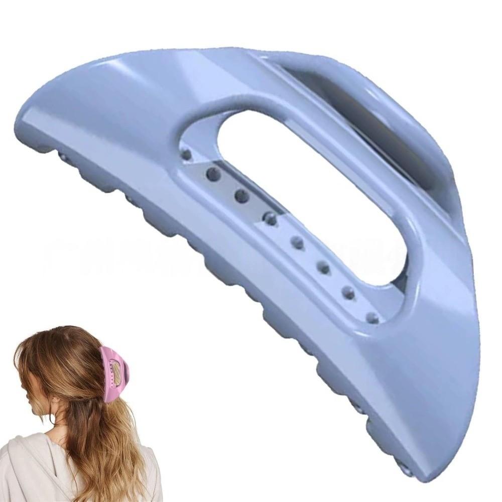 

Soft Triangle Shaped Hair Claw Solid Color Hair Clip Hair Accessories Silicone Shark Clip Party синій