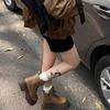 Leather CM platform mesh Martin boots women's new British style single boots autumn and winter short boots popular snow boots