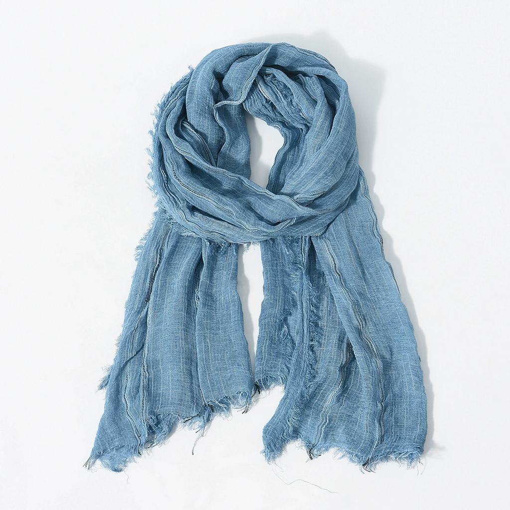 New Men's Scarf Vertical Stripe Scarves Light Weight Head Scarves Fashion Fringe Scarves