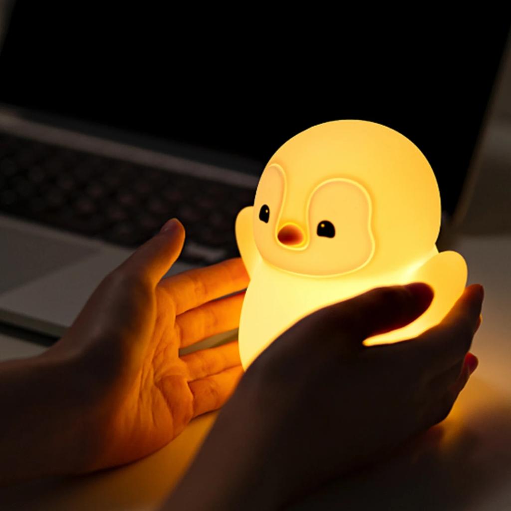 Novelty Penguin Nursery Night Light For Kids Room Rechargeable Sleeping Beside Night Lamp For Breastfeeding Toddler Decoration