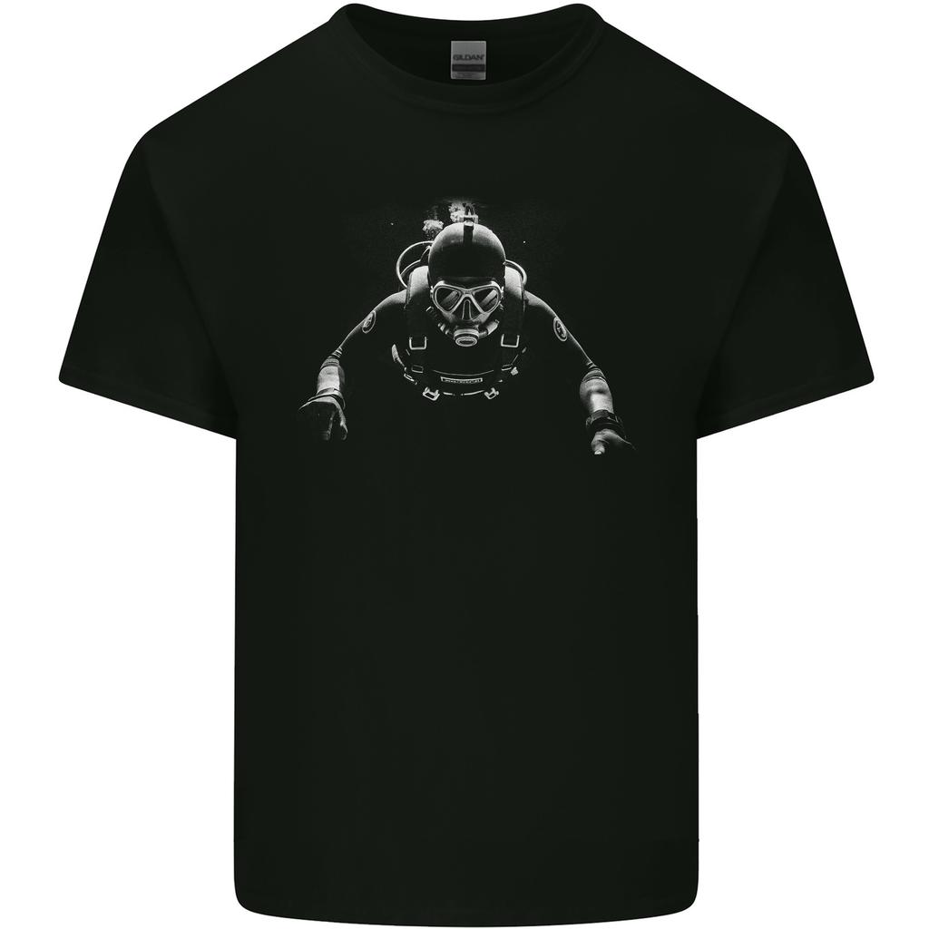 Monochrome Scuba Diver Diving Dive Unisexs Light Cotton TShirt