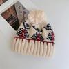 2025 Korean-Japanese Fair Isle Snowflake Wool Beanie with Pompom