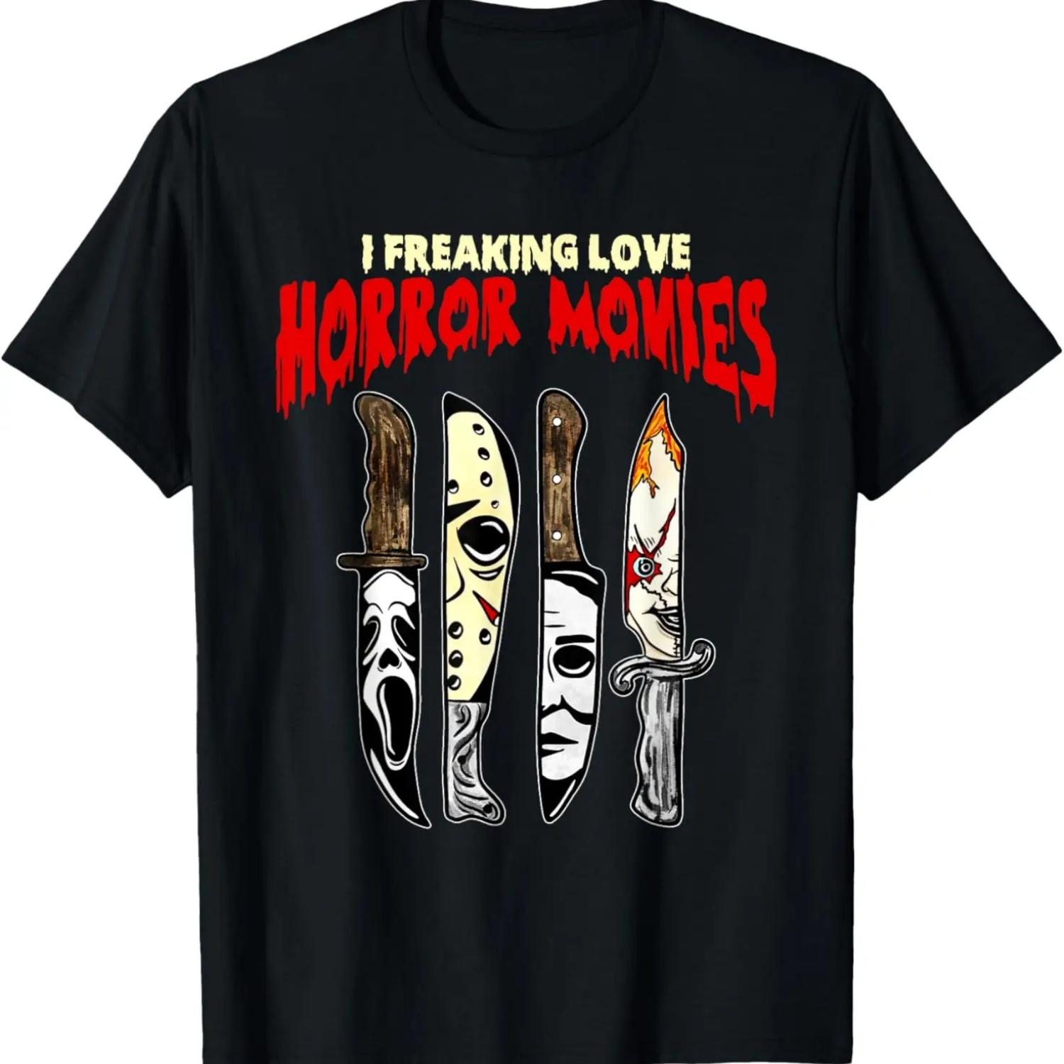

I Freaking Love Horror Movies, Horror Movies Characters T-Shirt S чёрный