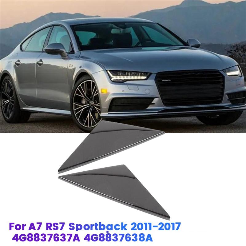 Well 1Pair Car Front Door Mirror Triangle Trim Panel Corner Cover For A7 RS7 Sportback 2011-2017 4G8837637A 4G8837638A