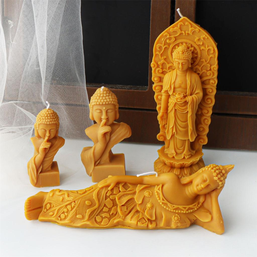 Candle Silicone Molds Candle Crafting Molds Buddhas Shape Silicone Texture Ornament Moulds Present for Craft Enthusiasts