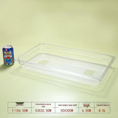 ZISIZ Clear Acrylic Gastronorm Food Portion Pans with Lids