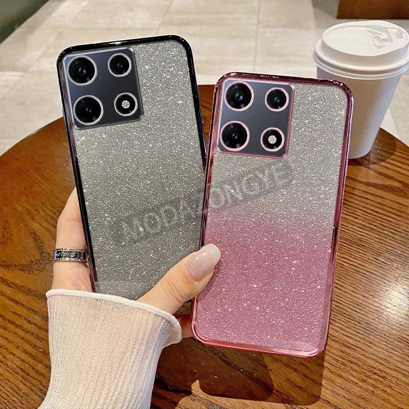 

Для Infinix Note 30 Pro чехол с гальваническим покрытием роскошный мягкий блестящий чехол из ТПУ для сотового телефона X678B чехол для телефона для девочек и женщин