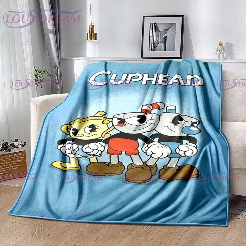 Kreslený roztomilý šálek s potiskem přikrývka pohovka přikrývka cestovní povlečení přikrývka flanelová přikrývka přehoz přes postel lehké cestovní