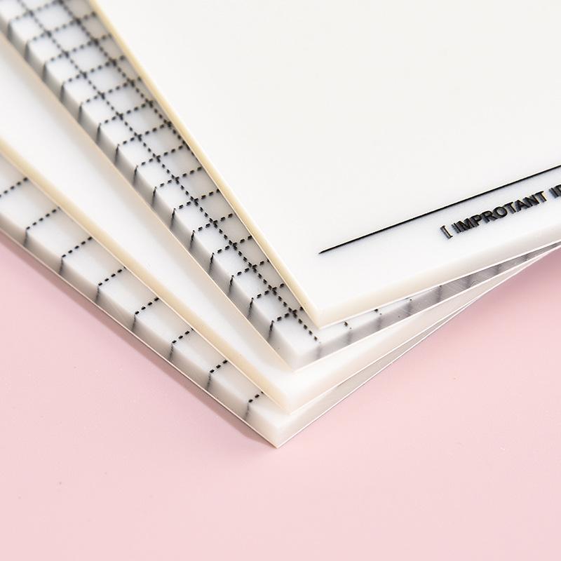 50Sheets Blank Grid Transparent Sticky Note Pads Waterproof Self-Adhesive Memo Notepad School Office Supplies Stationery planner