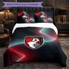Set Biancheria da Letto Bournemouth Football 3 Pezzi Morbido Set Copripiumino con Federe Set Decorazione Camera da Letto per la Casa