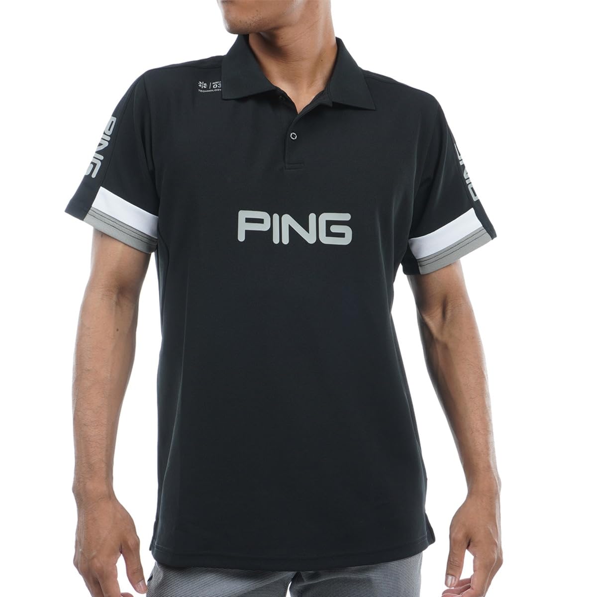 

Ping Apparel Men s AddElm Series Short Sleeve Polo Shirt (ADD.03 Technology) for Golf, Size 621-3260803 010, Black, Size Small