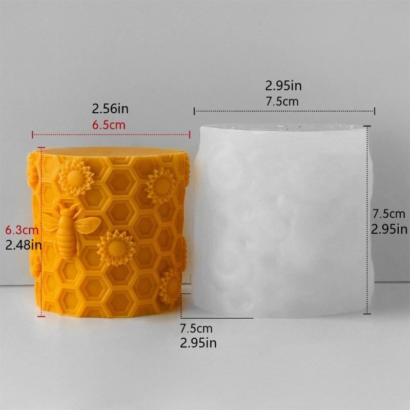 High Temperatures Resistant Silicone Candle Mould for Honeycombs Candle and Soap Making With Realistic Texture