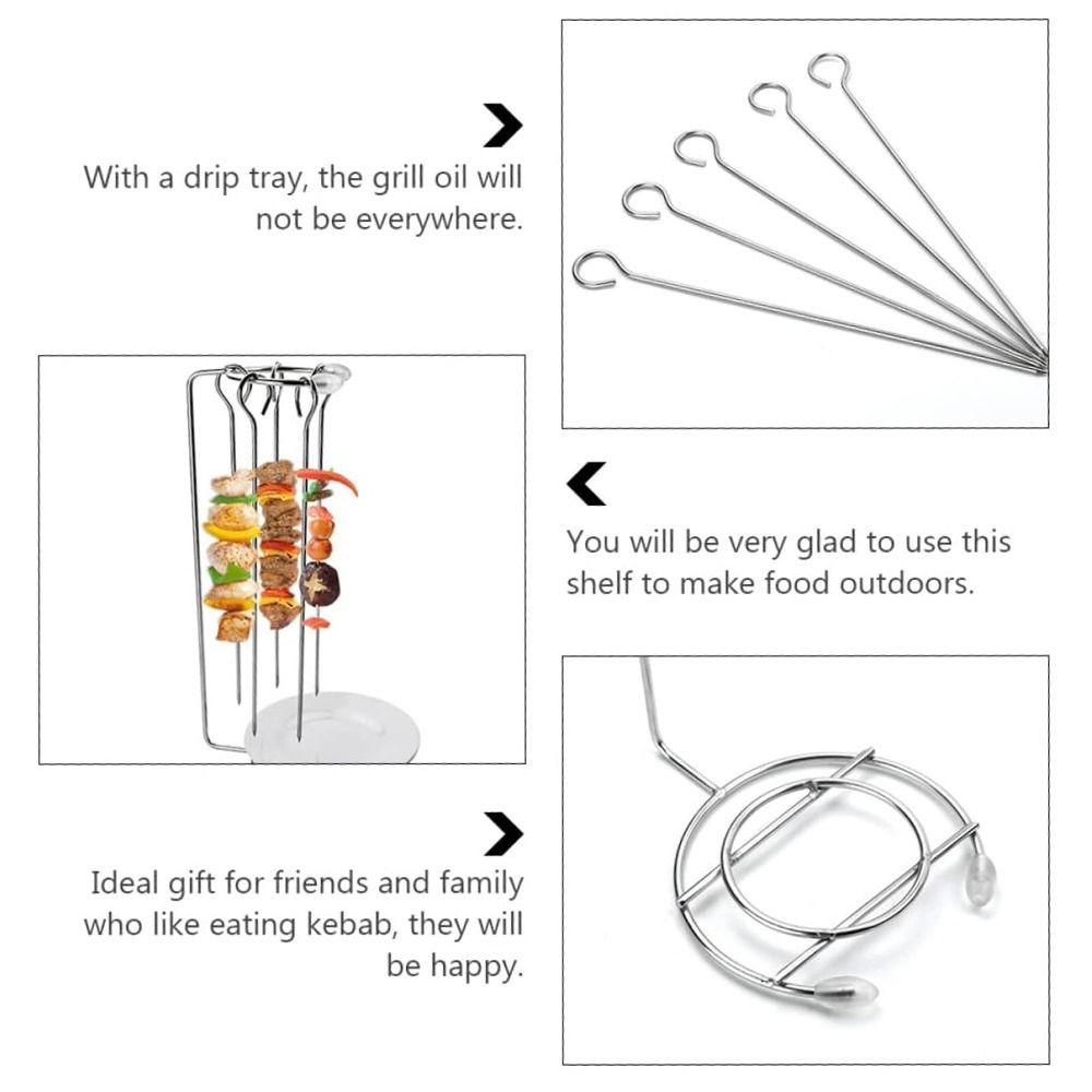 Lightweight BBQ Skewer Set Detachable Barbecue Fork Holder Portable Food Grill  Rack  Backyard