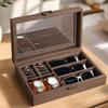 Jewelry Organizer Box with Transparent Lid Dust-Resistant for Dresser, Bedroom