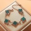 Double-layer Five-flower Four-leaf Clover Bracelet for Women Simple and Fashionable Light Luxury Bracelet