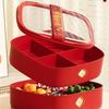 Flip Cover Chinese New Year Candy Fruit Tray Red Candy Box Household Snacks Plate  Wedding