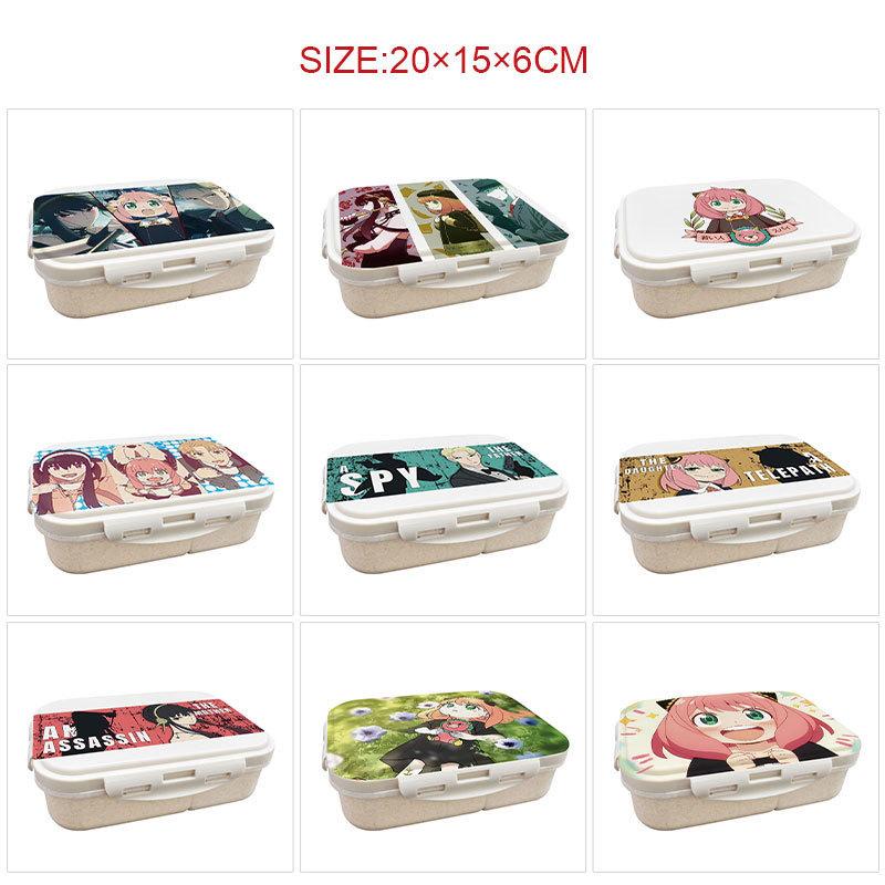 Anime Cartoon Spy X Family Printed Wheat Straw Lunch Box