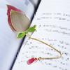 Flower Leaf Metal Bookmark Tassel Pendant Retro Stationery Reading Book Clip Student Gift School Office Supplies Pagination Mark
