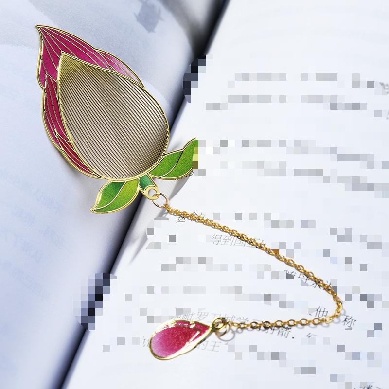 Flower Leaf Metal Bookmark Tassel Pendant Retro Stationery Reading Book Clip Student Gift School Office Supplies Pagination Mark