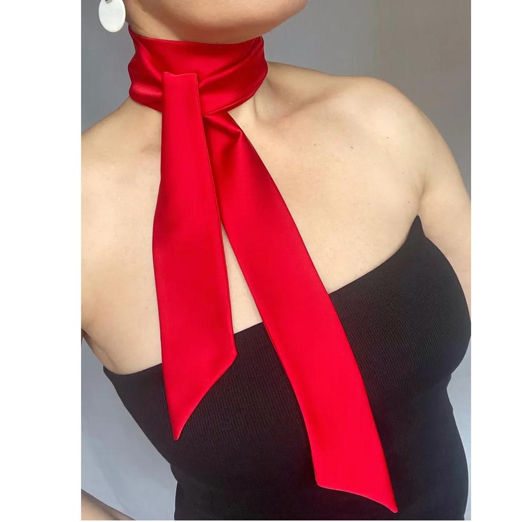 Ladies Fashion Hair Tie Small Ribbon Decorative Scarf Hair Tie Scarf