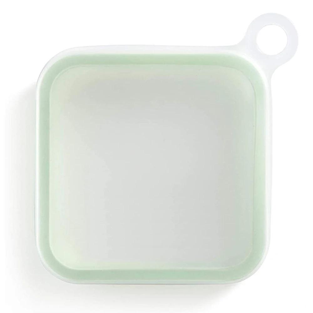 

Lunch Box Portable Silicone Sandwich Toast Bento Box with Handle Food Container Snack Box Student Office Work Box