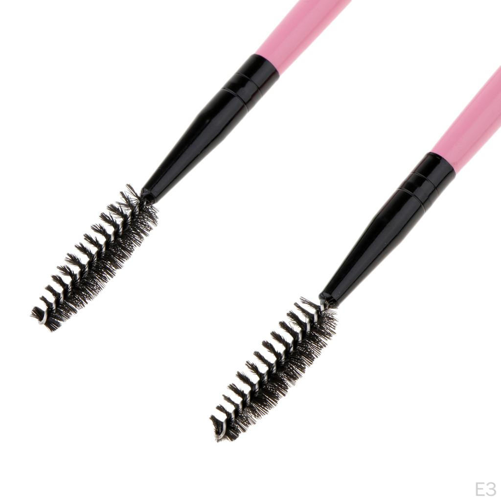 2 Pieces Professional Reusable Wands Brush Makeup Applicators Cosmetic Kit,Portable Wood Handle Es