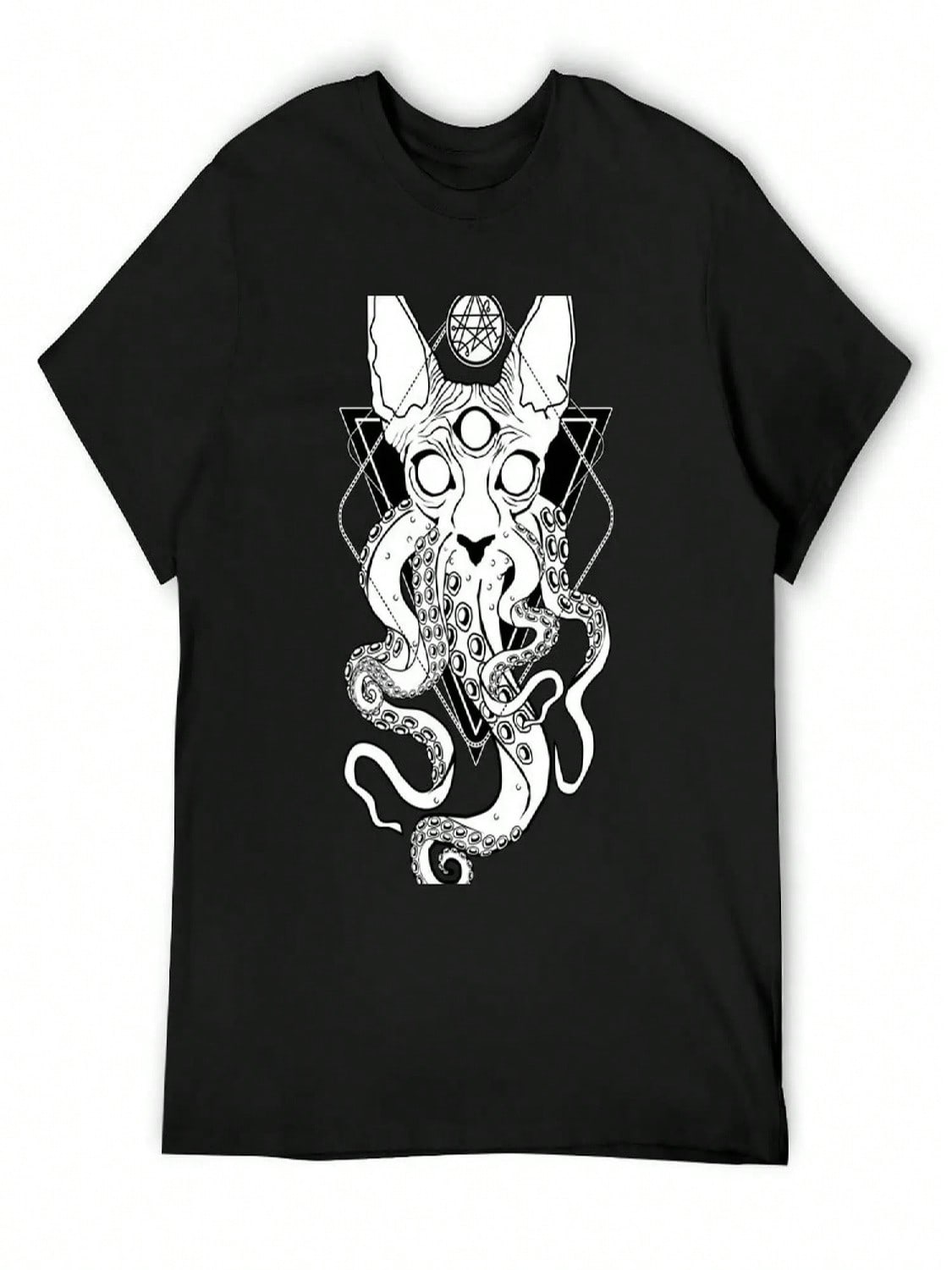 CATHULHU - The Cosmic Tentacle Cat T-Shirt Vintage Clothes Animal Prinfor Boys Street Wear unisex Tshirt S разноцветный